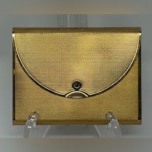 Vintage Coty Gold Tone Powder Compact Signed